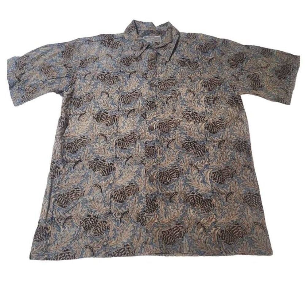 Weekendz off Men's short sleeve button-up paisley casual shirt M
